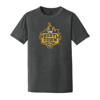 Iowa Wrestle Town Triblend Youth T-Shirt - Black Frost