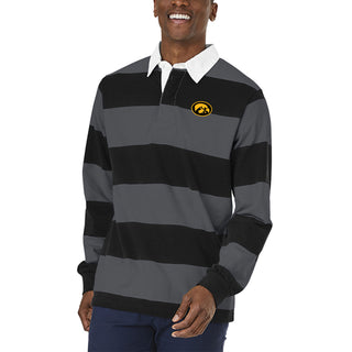 Iowa Tigerhawk Oval Classic Rugby Shirt - Black/Grey