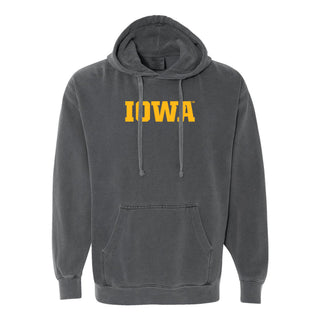 Iowa Wordmark EMB CC Garment Dyed Hoodie - Pepper