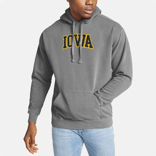 Iowa Applique CC Garment Dyed Hoodie - Grey