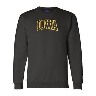 Iowa Arch Applique Champion Powerblend Crewneck - Black