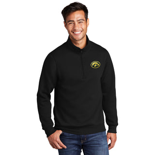 Iowa Oval Logo Patch 1/4 Zip Sweatshirt - Black