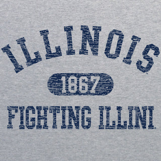 Illinois Athletic Arch Sponge Fleece Raglan Crewneck - Athletic Heather