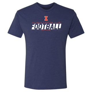 Illinois Football Charge Triblend T-Shirt - Vintage Navy