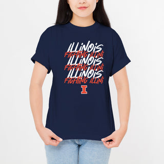 Illinois Marker Repeat T-Shirt - Navy