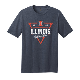 Illinois Arrow Dynamic Blend CVC T-Shirt - Heathered Navy