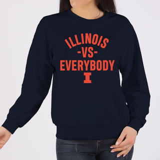 Illinois Vs Everybody Crewneck Sweatshirt - Navy