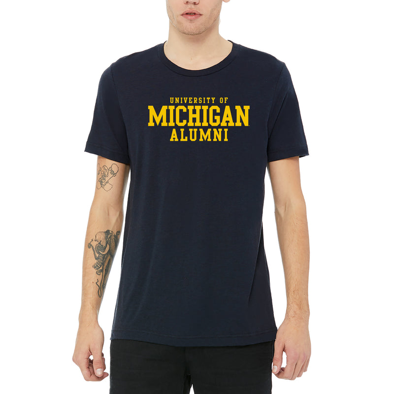 Michigan Block Alumni II Triblend T-Shirt - Solid Navy