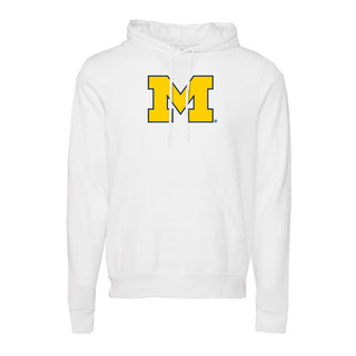 Michigan Outline Block M Sponge Fleece Hoodie - White