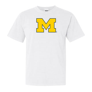 Michigan Outline Block M CC T-Shirt - White