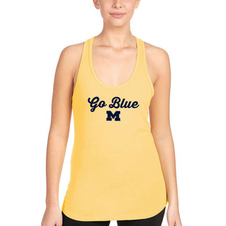 University of Michigan Wolverines Spirited Script Women's Racerback Tank - Banana Cream