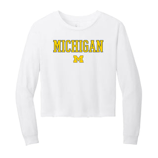 Michigan Rundown Women's Triblend Midi Long Sleeve - White