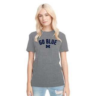 Michigan Go Blue Arc NLA Triblend T-Shirt - Premium Heather