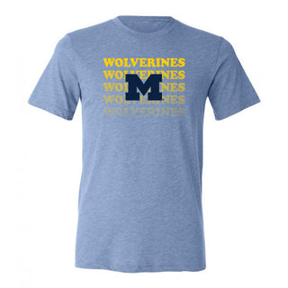 Michigan Graded Repeat Triblend T-Shirt - Blue Triblend