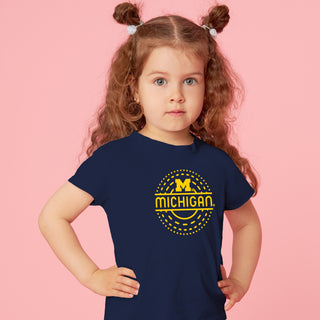 Michigan Sunny Circle Toddler T-Shirt  - Navy