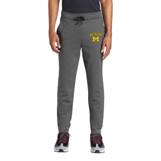 Michigan Arch Logo LT Sport Wicking Fleece Jogger - Dark Smoke Grey