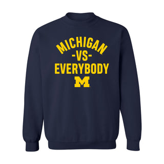 Michigan Vs Everybody Crewneck Sweatshirt - Navy