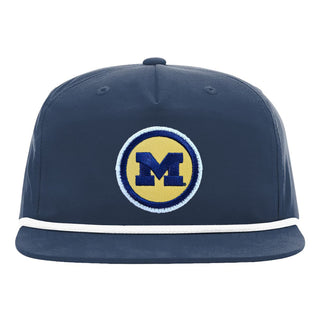 Michigan Circle Logo Patch Umpqua Snapback Cap - Navy/White