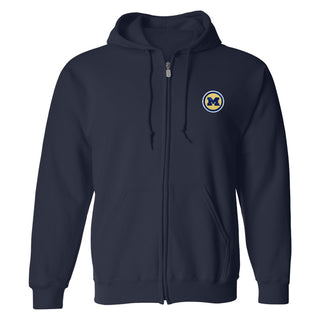 Michigan Circle Logo Patch Full Zip Sweatshirt - Navy