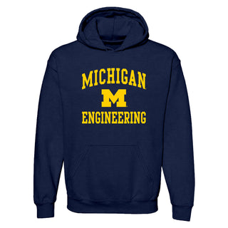 Michigan Arch Logo Engineering Hoodie - Navy