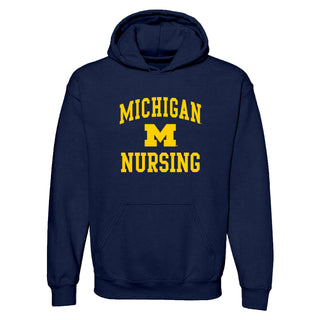 Michigan Arch Logo Nursing Hoodie - Navy