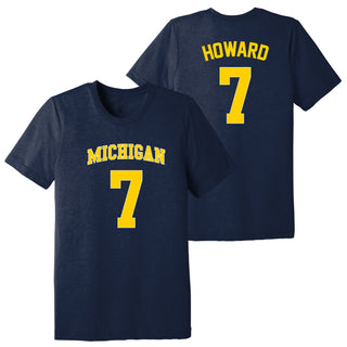 Michigan NIL Howard 7 Canvas Triblend T-Shirt - Solid Navy