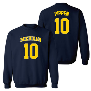 Michigan NIL Pippen 10 Crewneck Sweatshirt - Navy