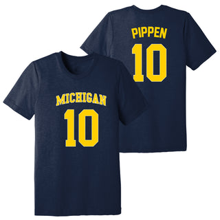 Michigan NIL Pippen 10 Canvas Triblend T-Shirt - Solid Navy