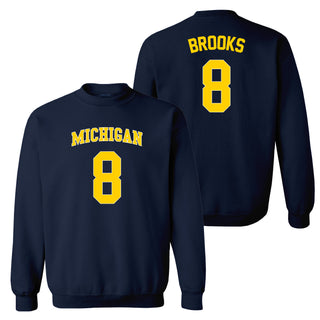 Michigan NIL Brooks 8 Crewneck Sweatshirt - Navy