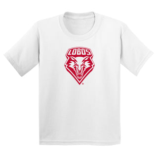 University of New Mexico Lobos Primary Logo Cotton Youth T-Shirt - White