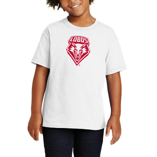 University of New Mexico Lobos Primary Logo Cotton Youth T-Shirt - White