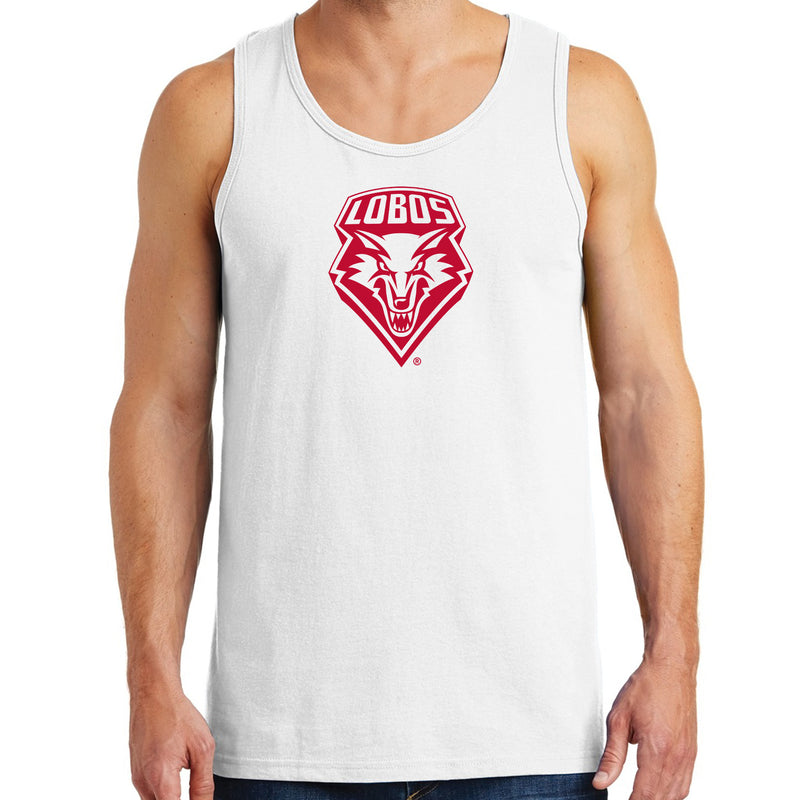 University of New Mexico Lobos Primary Logo Cotton Tank Top - White