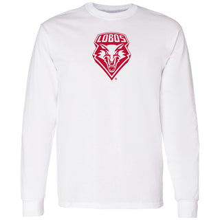 University of New Mexico Lobos Primary Logo Cotton Long Sleeve T-Shirt - White