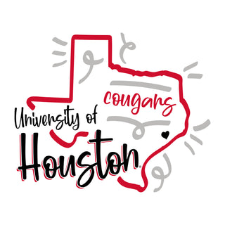 University of Houston Cougars Playful Sketch Short Sleeve T Shirt - White