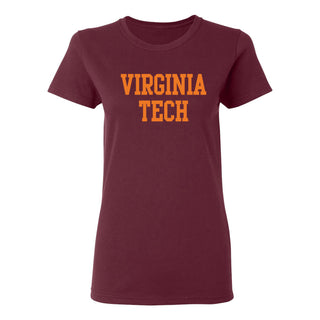 Virginia Tech Basic Block Womens T-Shirt - Maroon