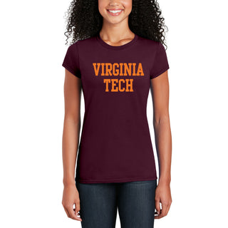 Virginia Tech Basic Block Womens T-Shirt - Maroon