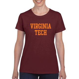 Virginia Tech Basic Block Womens T-Shirt - Maroon