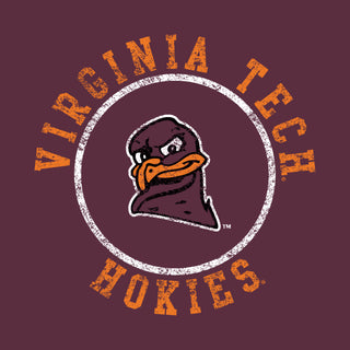 Virginia Tech Distressed Circle Logo Long Sleeve - Maroon