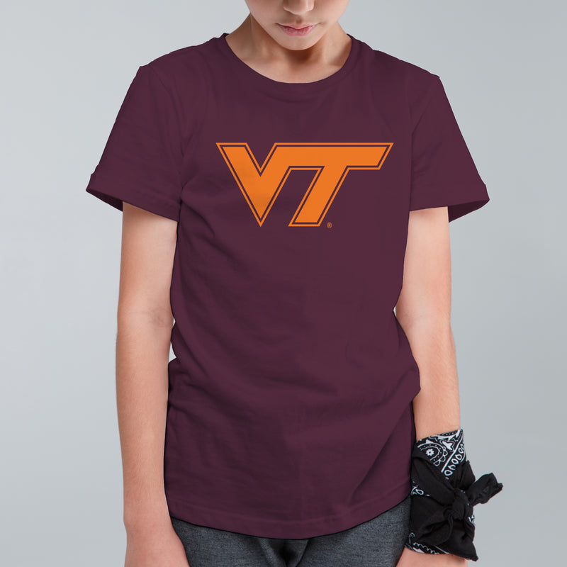 Virginia Tech Primary Logo Youth T-Shirt - Maroon