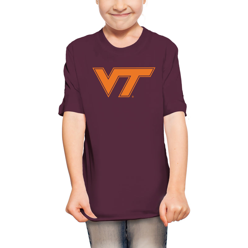 Virginia Tech Primary Logo Youth T-Shirt - Maroon