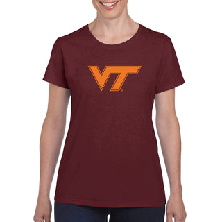 Virginia Tech Primary Logo Womens T-Shirt - Maroon