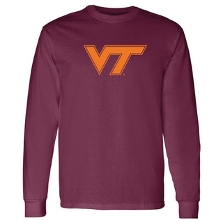 Virginia Tech Primary Logo Long Sleeve - Maroon