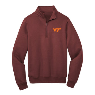 Virginia Tech Primary Logo LC Q-Zip - Maroon