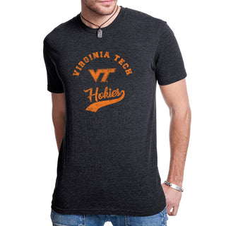 Virginia Tech Retro Script NLA Triblend T-Shirt - Vintage Black