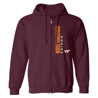 Virginia Tech Vertical Block LC Zip Hoodie - Maroon