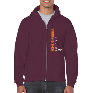 Virginia Tech Vertical Block LC Zip Hoodie - Maroon