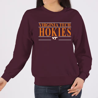Virginia Tech Headline Crewneck Sweatshirt - Maroon