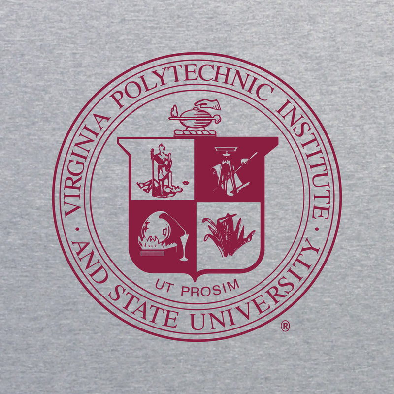 Virginia Tech University Seal Crewneck Sweatshirt - Sport Grey