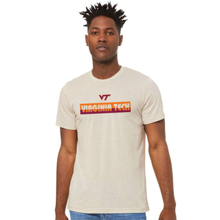 Virginia Tech Split Bar Triblend T-Shirt - Oatmeal