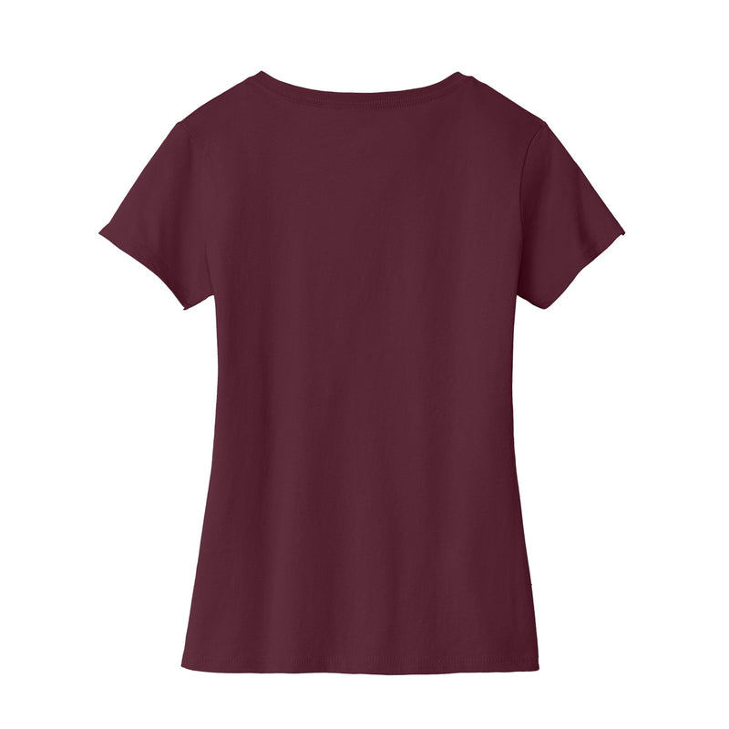 Virginia Y'All Outline Womens Fan Favorite V-Neck T-Shirt - Athletic Maroon